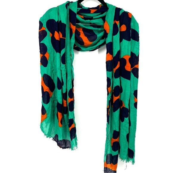 Zara Multi Color Abstract Animal Graphic Print Large Scarf - NWT - Picture 1 of 9